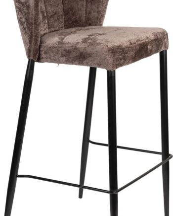 Barstol Dutchbone Georgia Polstret Polyester Lilla Birketræ Metalben Semi-cirkulært Ryglæn Slidstærk