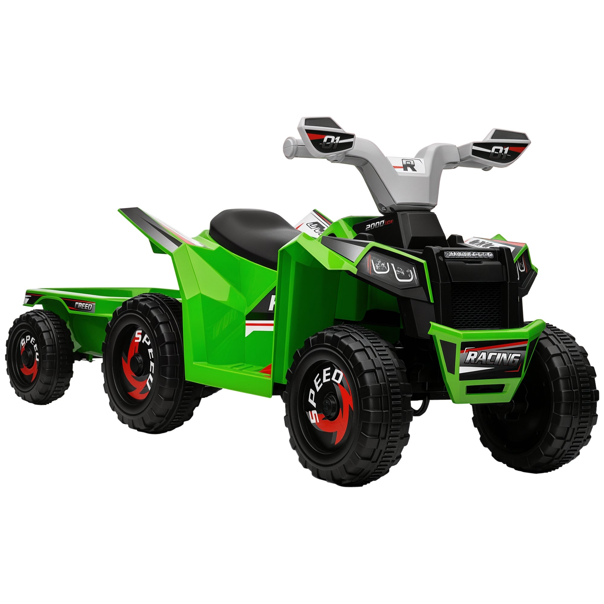 Børne Atv  Genopladelig      Km    Med Anhænger  50 Min  Køretid  Til Børn     Til   år  Grøn
