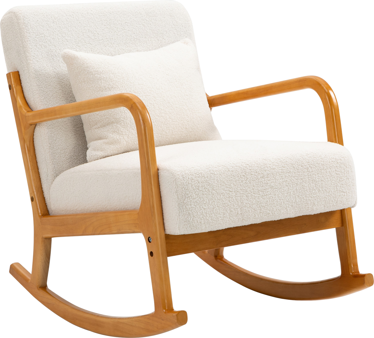 Gyngestol Nordlys Furniture Diana Hvid Stof Og Fsc-certificeret Gummitræ H80ã B64ã D88 Cm