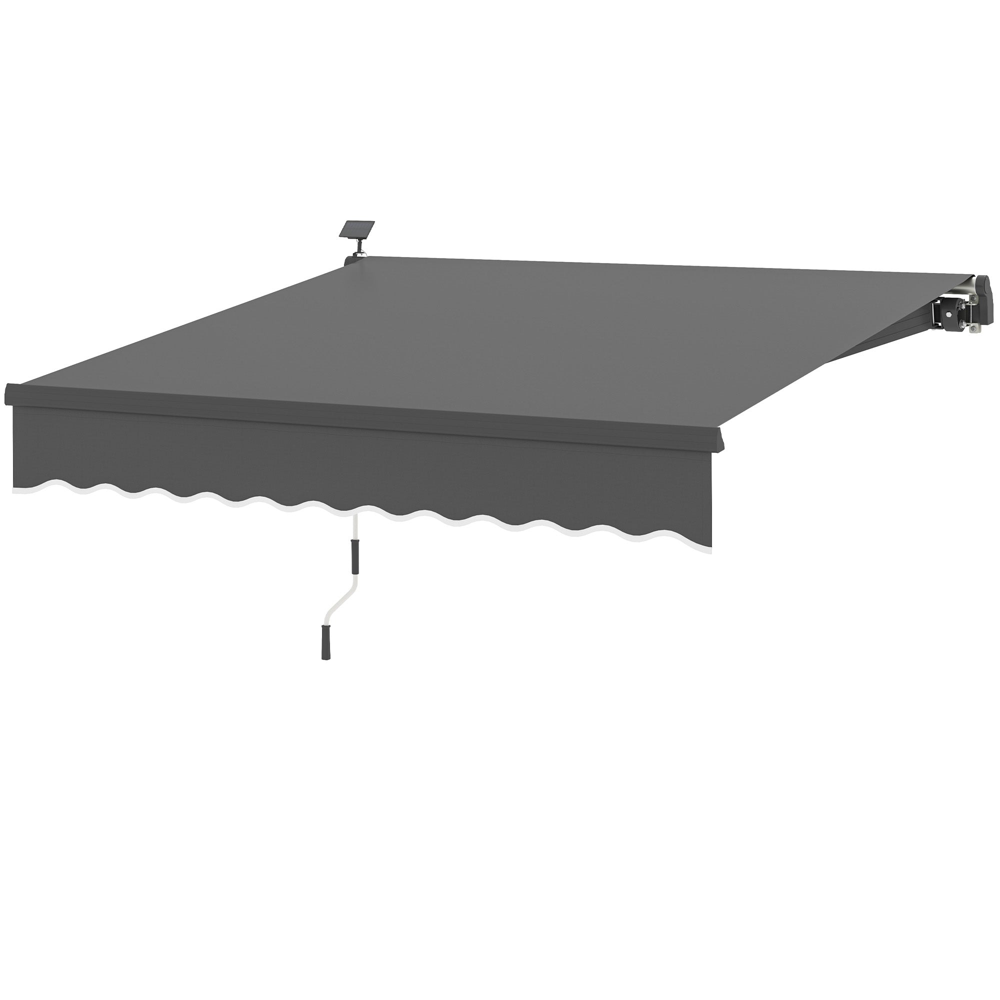 Klemmemarkise Med Håndsving Solcellelampe Leddelt Armmarkise Markise Solbeskyttelse Uv 50 300 Cm Bred Grå