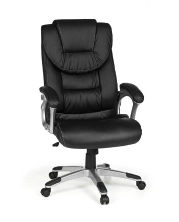 Kontorstol   Ergonomisk Design  Sort Imiteret Læder