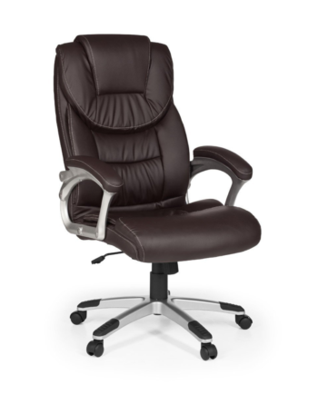 Kontorstol   Imiteret Læder  Ergonomisk Udformet  Brun