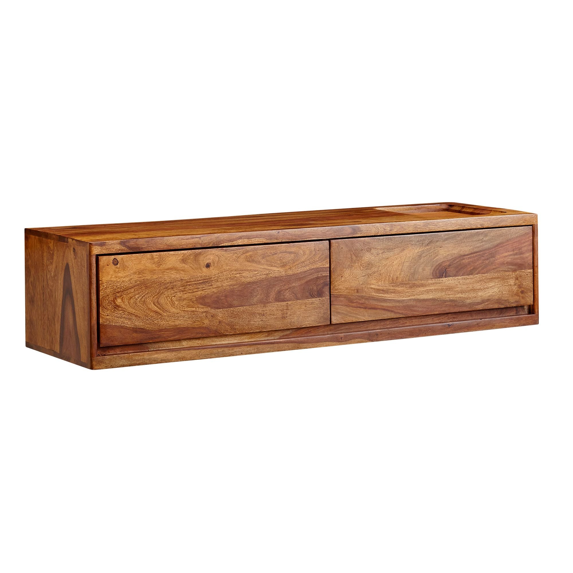 Lavt Bord Vægmonteret Lavet Af Massivt Sheeshamtræ 108x25x34 Cm Brunt Tv-skab Designer Tv-bord Med Opbevaring Moderne Vægmonteret Tv-skab Tv-kommode Vægmonteret Tv-skab