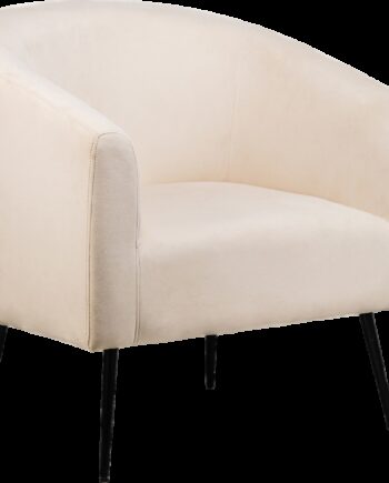 Loungestol Lænestol Kiruna Fra Nordlys Furniture   Beige Oeko-tex Fløjl Med Sorte Metalben   Skandinavisk Design
