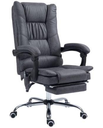 Massagestol Kontorstol Med Massagefunktion  Inklusive Fodstøtte  Højdejusterbar  64 Cm   70 Cm   118 Cm  Sort
