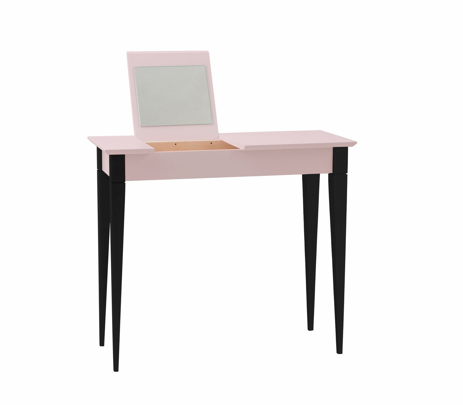 Mimo Sminkebord Med Spejl 85x35 Cm Sorte Ben   Pink