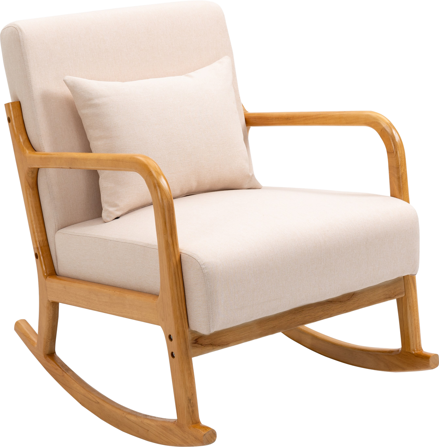 Nordlys Furniture Gyngestol Diana Beige Fsc-gummitræ H80ã B64ã D88 Cm Skandinavisk Design