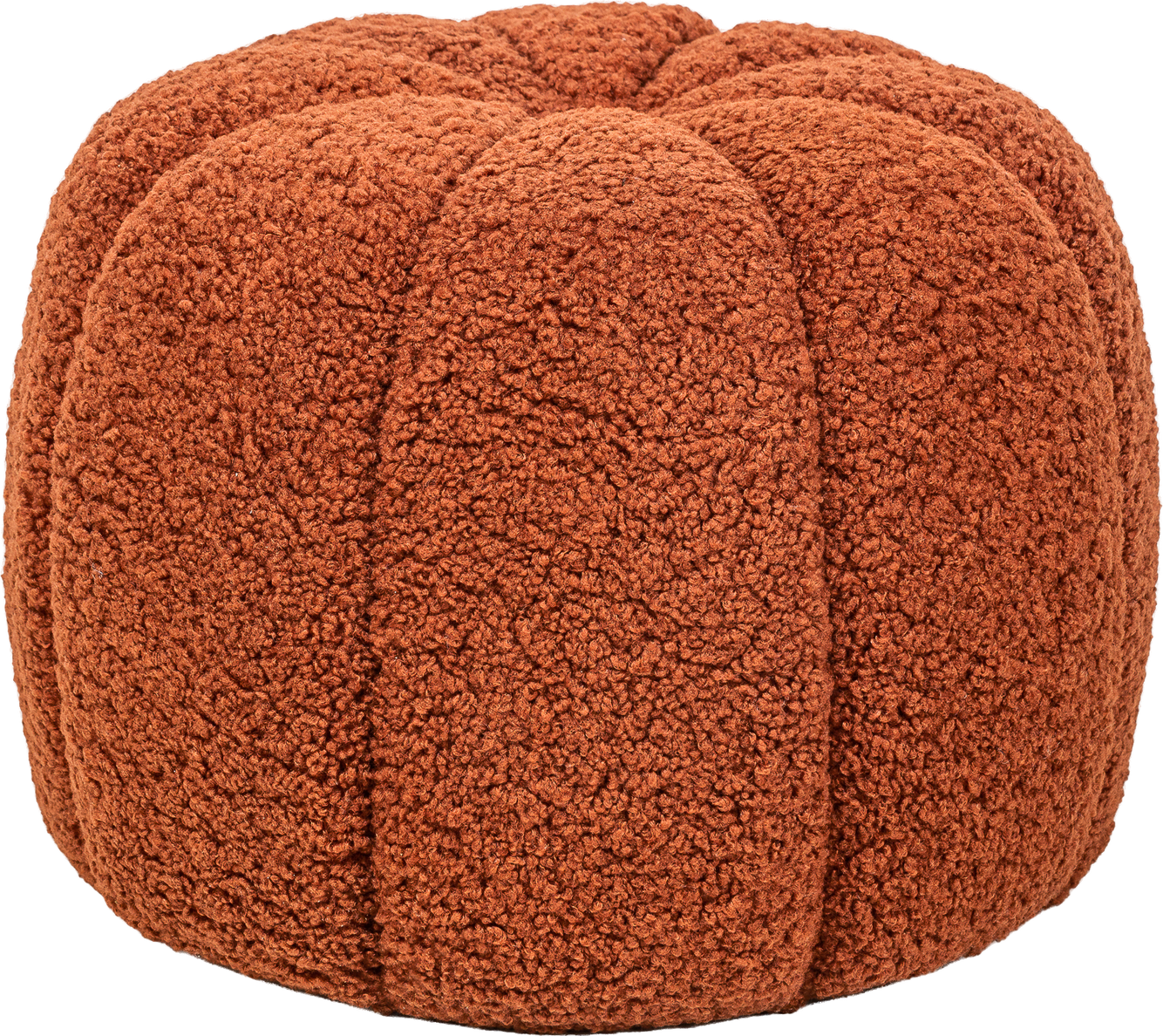 Puf Fodskammel Nordlys Furniture Fjord Rød Bouclé ø50 H38 Cm