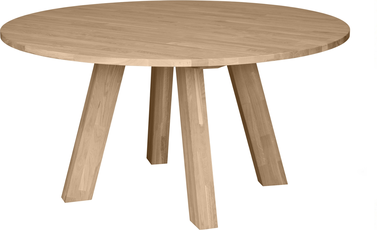 Rundt Spisebord Woood Rhonda Egetræ ø150 H75 Cm Plads Til - Pers Naturlig Finish Fsc-certificeret