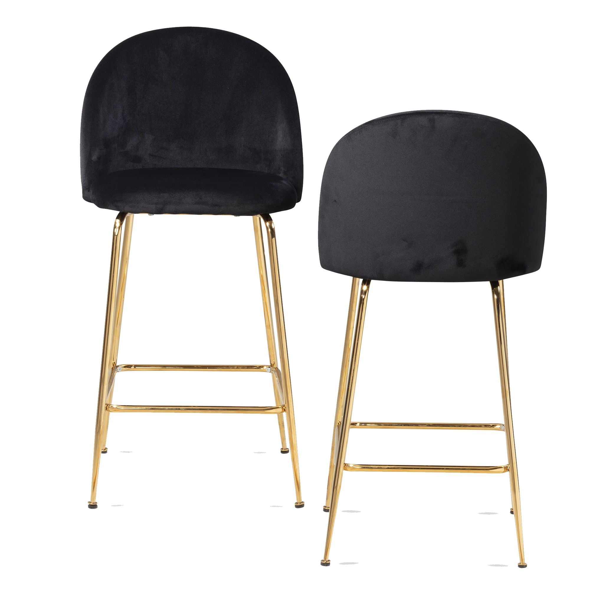 Skab Et Elegant Look Med Disse Moderne Barstole Sort Fløjl Og Guldben