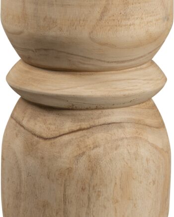 Skammel Taburet Woood Bikkel   Paulownia Træ H40   ø28 Cm Natur
