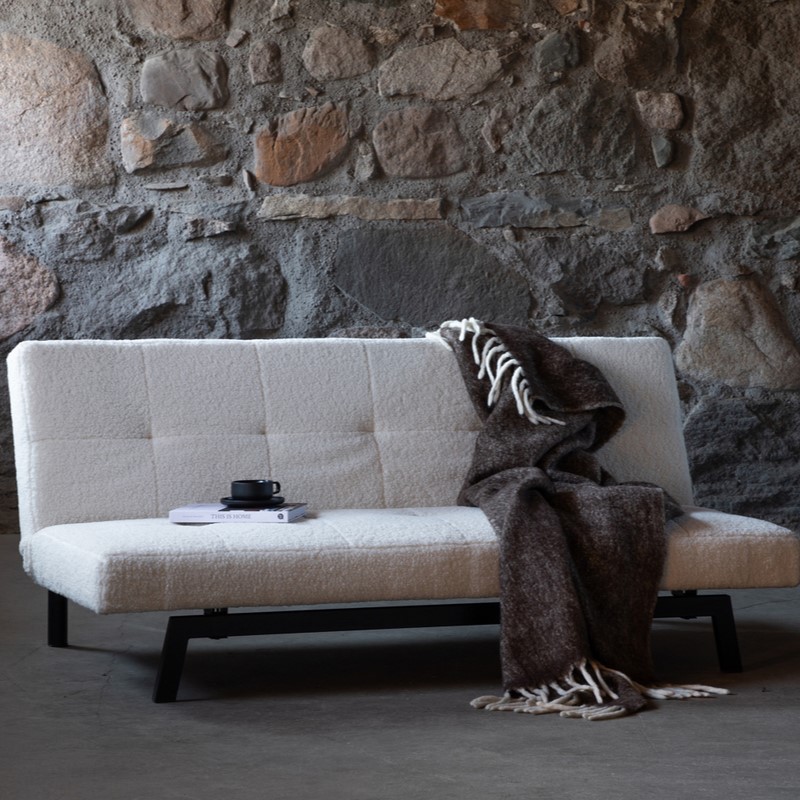 Snooze Sovesofa Hvid Boucle Stof