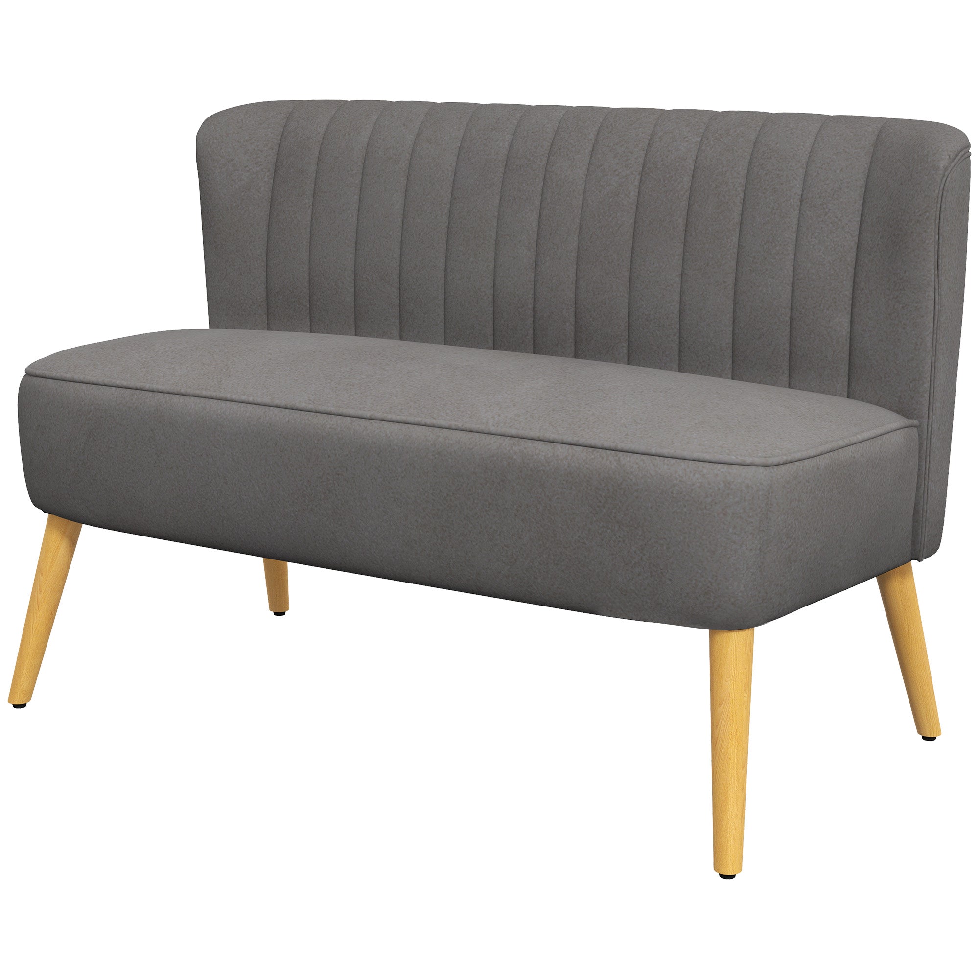 Sofa Retro Design -personers Sofa Træben 117 Cm 56 Cm 77 Cm Mørkegrå