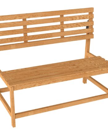 -personers Havebænk   Træ  Vejrbestandig Bænk  Uv-bestandige Havemøbler Med Konvertible Ryglæn 110x61x89cm  Teak