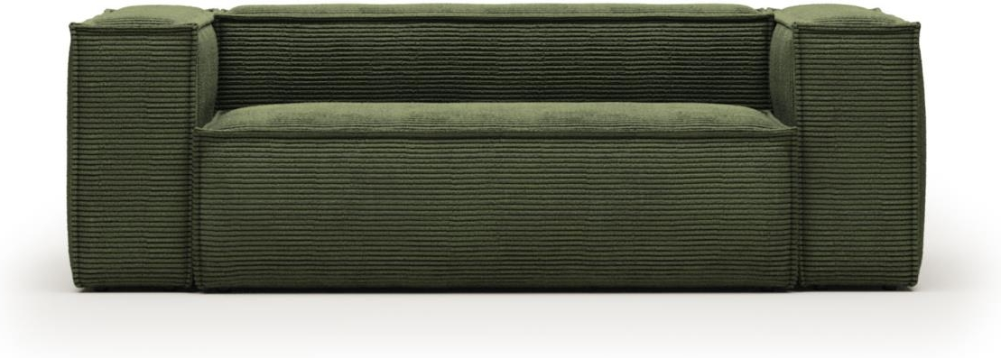 -personers Polstret Sofa Kave Home Blok Corduroy Grøn