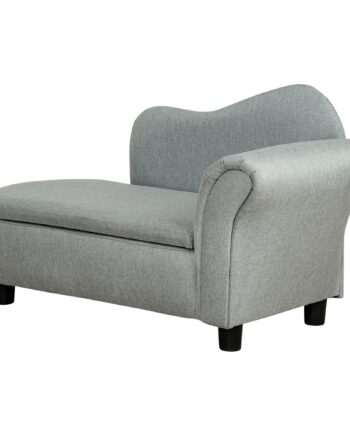 Børnesofa  Chaiselong  Skjult Opbevaringsrum  Eukalyptustræstel  Grå  80   40   49 Cm