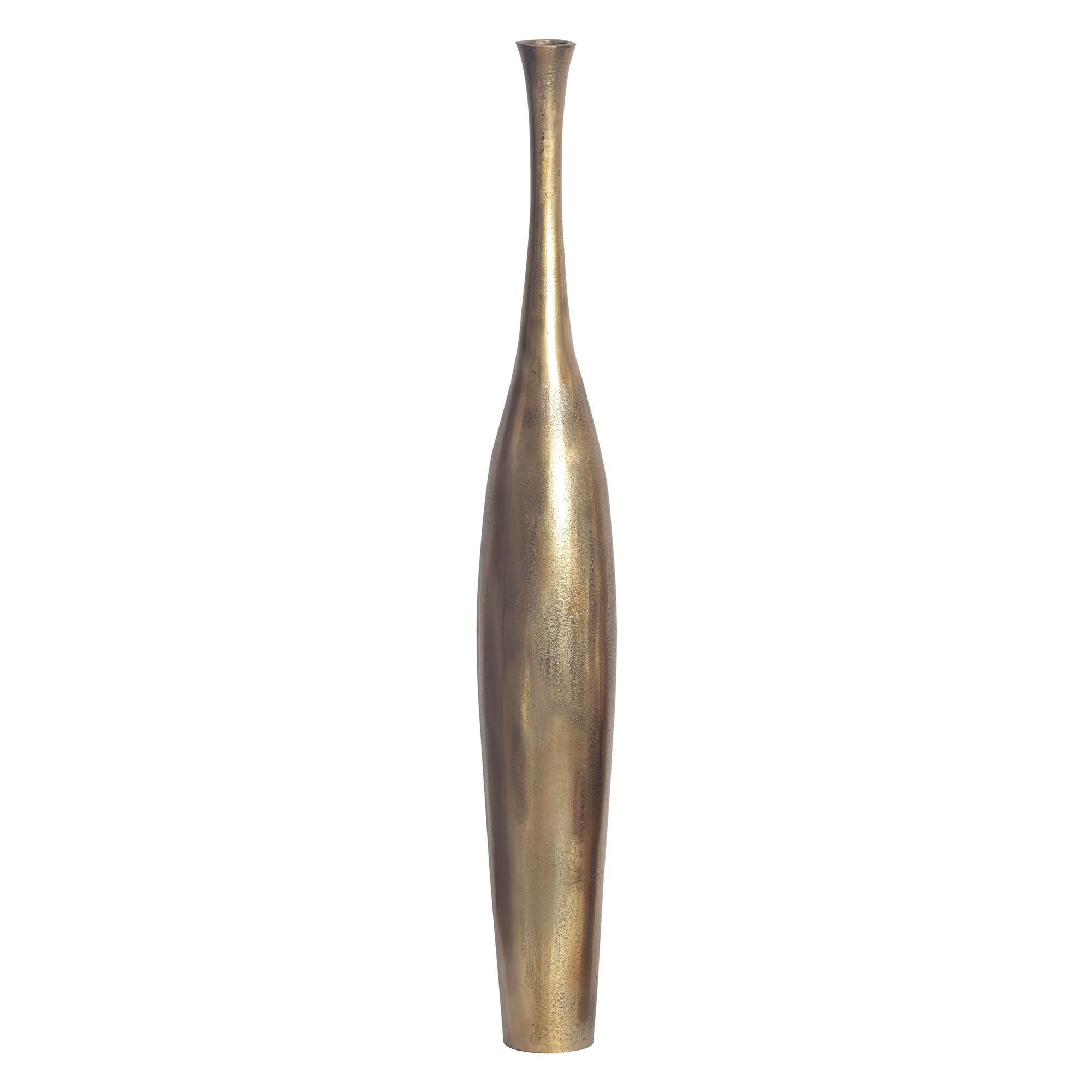 Dekorativ Vase 100 Cm Aluminium Guldfarvet Blomstervase Moderne Håndlavet