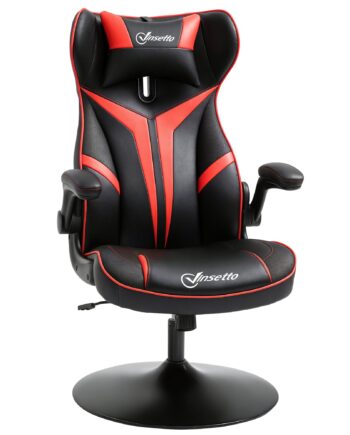 Gaming Chair Ergonomisk Computerstol Med Gyngefunktion Drejestol Højdejusterbar Stål Sort Rød 67   70   106-112 Cm