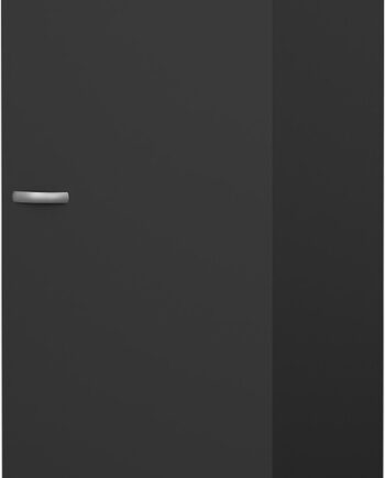 Garderobeskab Vesterholm Focus Mat Sort  -dørs    Tøjstang     Justerbare Hylder H200 B49 D47 Cm Fsc