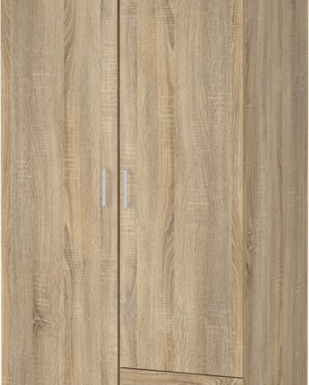 Garderobeskab Vesterholm Space  Natur Egestruktur  H200   B78   D50 Cm    Låger  Tøjstang    Skuffer  Fsc