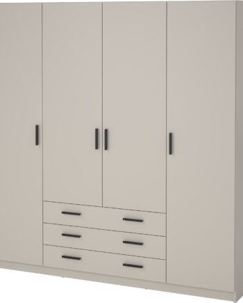 Garderobeskab Vesterholm Sprint Kashmir H200xb196xd50 Cm    Døre    Skuffer    Hylder  Vægmonteret  Fsc