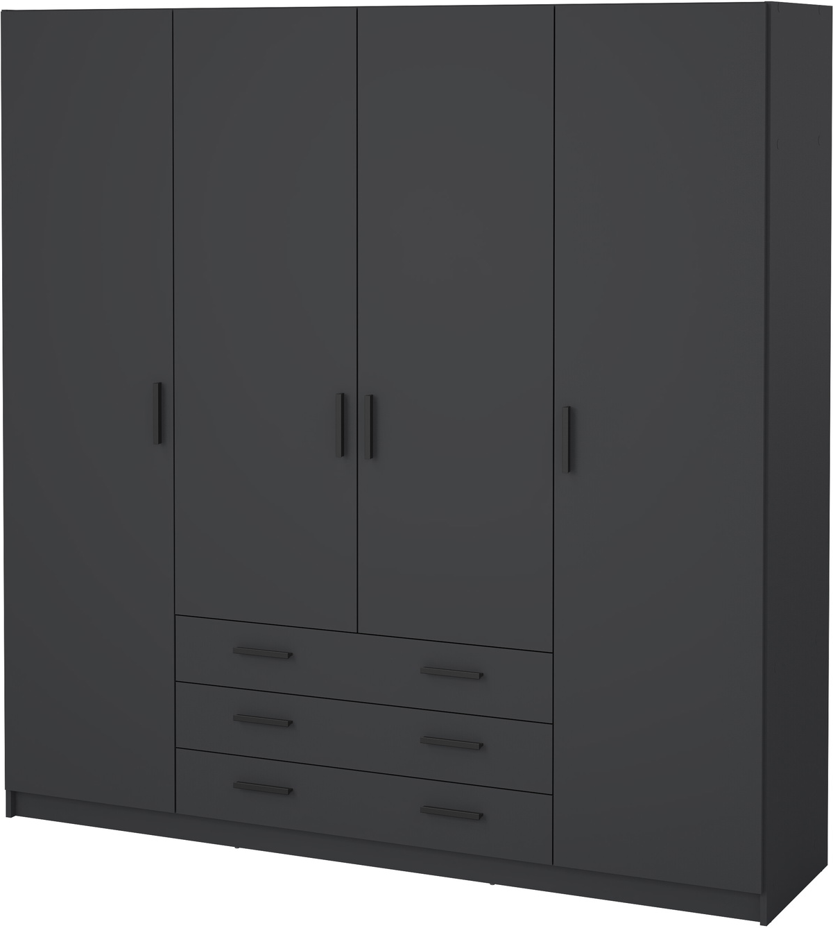 Garderobeskab Vesterholm Sprint Matgrå -dørs -skuffers H200xb195xd50 Cm