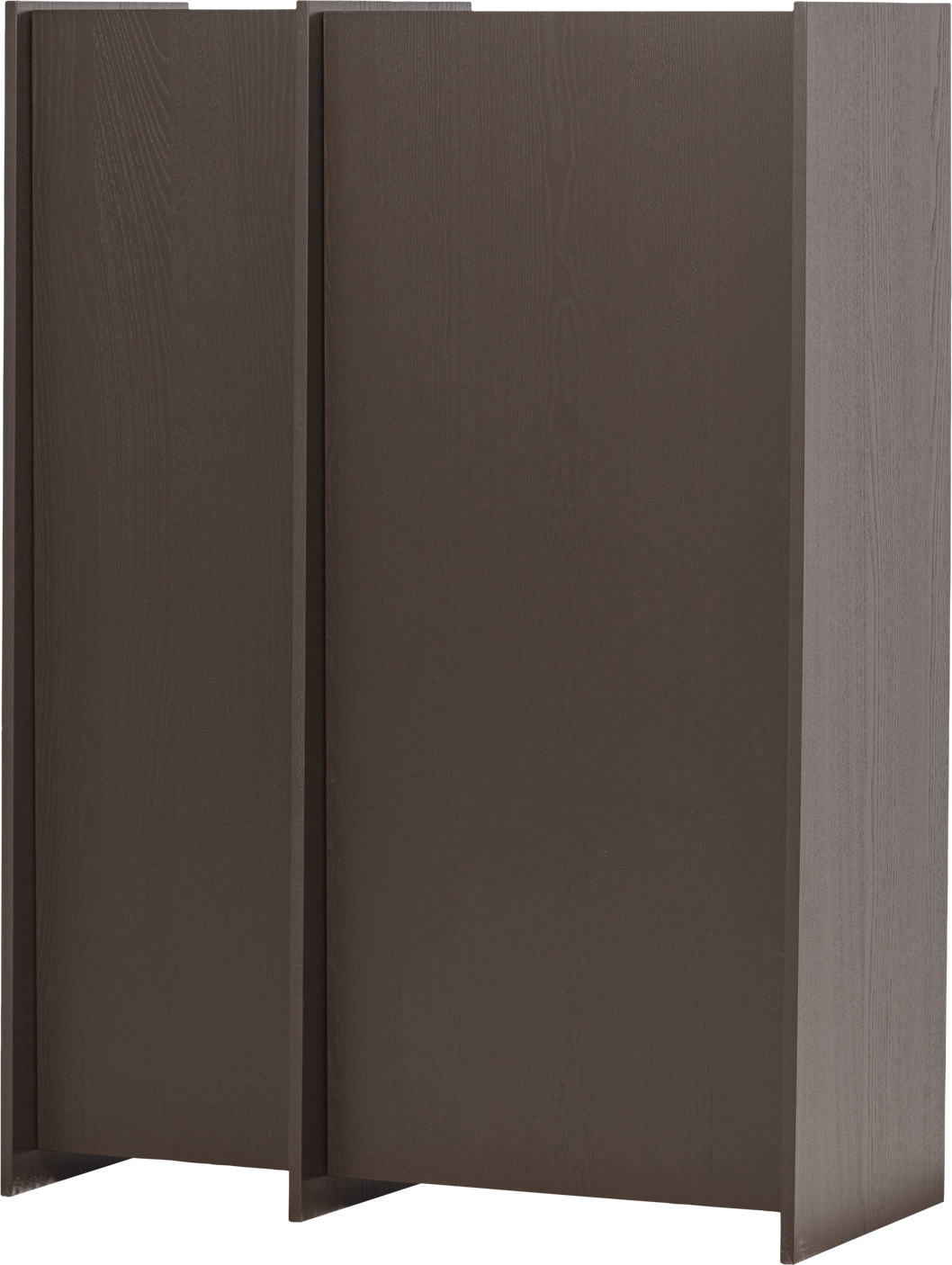 Garderobeskab Woood Brock Brun Askefinér Døre Hylder H140xb102xd44 Cm Fsc-certificeret