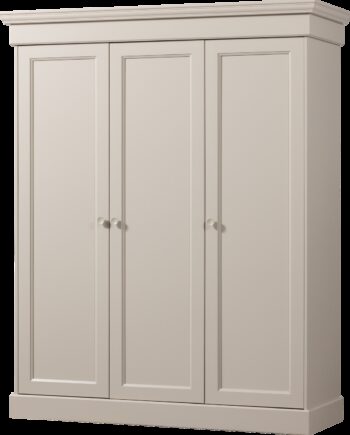 Garderobeskab Woood Collection Fyrretræ Grå H212xb171xd63 Cm Tøjstang   Hylder Fsc