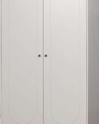 Garderobeskab Woood Collection  Gråhvid Slebet Fyrretræ  Fsc    Låger   Hængesektion  H202xb110xd55 Cm