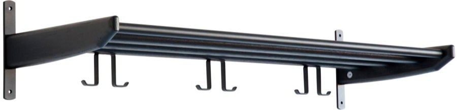 Hattehylde Og Knagerække Cora Fra Oscarssons Möbel   Sortbejdset Egetræ Og Matsort Stål  90x31   Cm