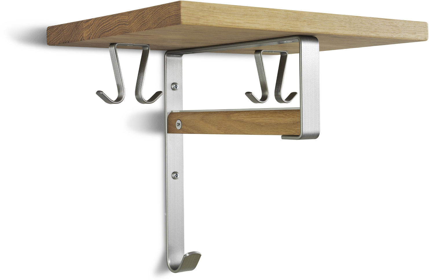 Hattehylde Oscarssons Möbel Cott   Olieret Egetræ Med Stålknager 29x33x25 Cm