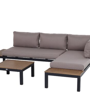 Havemøbelsæt Til   Personer Med Sidebord  Sofa Med Hynder  Udendørs  Aluminium  164   74   69 Cm