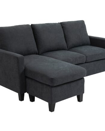 Hjørnesofa  Sofasæt  Med Vendbar Chaiselong  197   139   91 Cm  Mørkegrå
