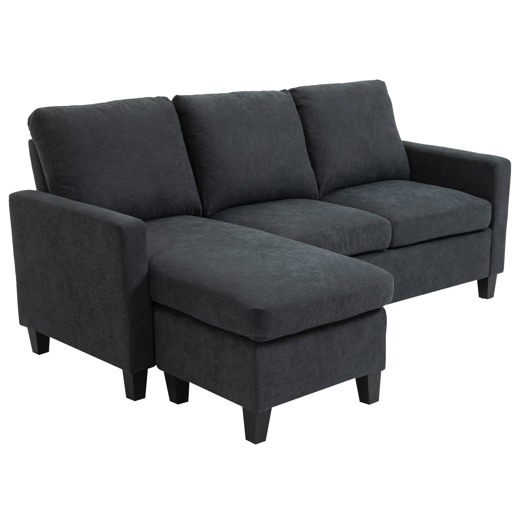 Hjørnesofa Sofasæt Med Vendbar Chaiselong 197 139 91 Cm Mørkegrå