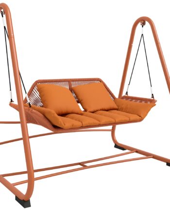 Hollywood Gynge  Havegynge Med Hynder  Stel  Til Haven  Balkon  174   120   162 Cm  Metal  Terrakotta