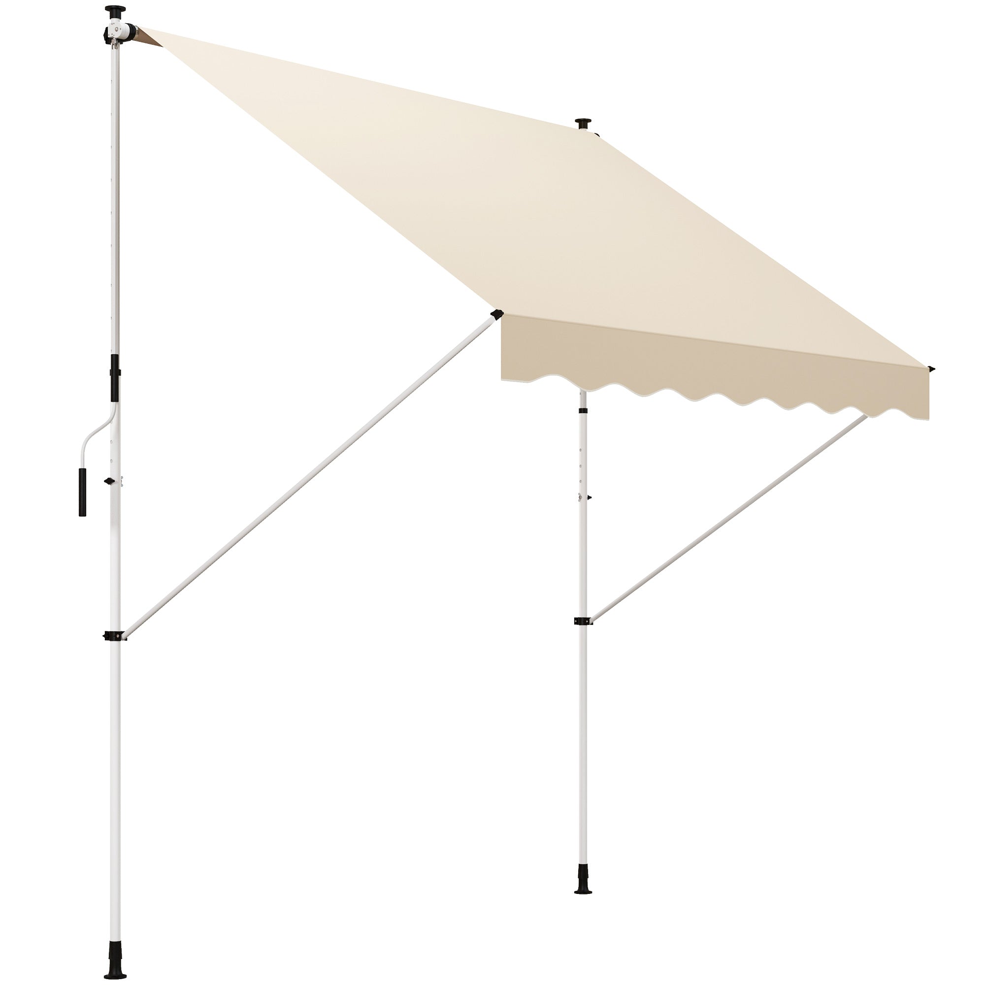 Klemmemarkise Med Håndsving Højdejusterbar Leddelt Armmarkise Smudsafvisende Vejrbestandig Balkonmarkise 150 Cm Bred Terrassemarkise Til Terrasse Balkon Veranda Beige