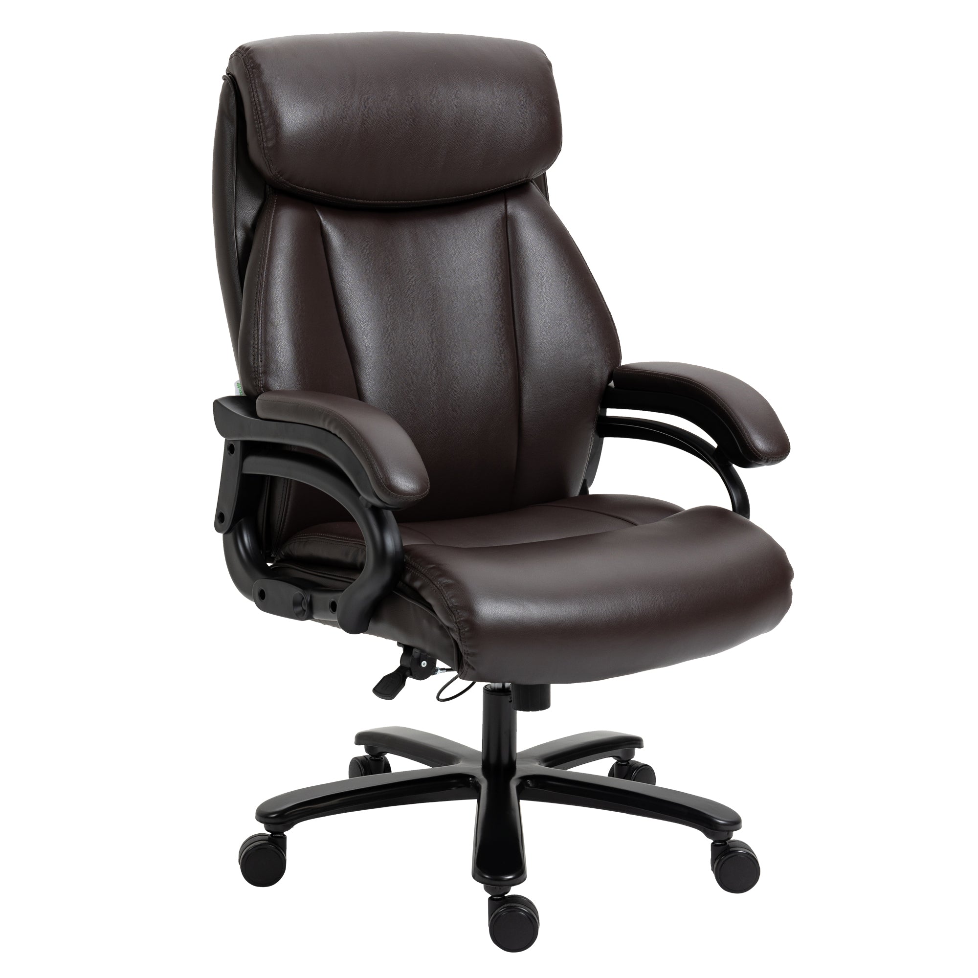 Kontorstol Executive Stol Gaming Stol Drejestol Gyngefunktion Tyk Polstring 180 Kg Lasteevne Ergonomisk Design Højdejusterbar Kunstlæder Brun 72 83 114-122 Cm