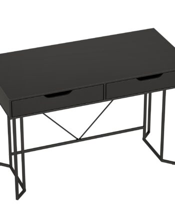 Lille Computerbord Med   Skuffer  Skrivebord Med Stor Arbejdsflade 120   60   77 Cm Sort