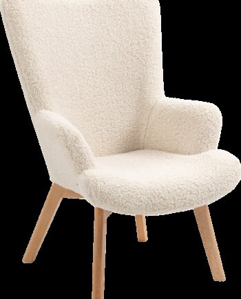Loungestol Malmo Nordlys Furniture Hvid Bouclé Skandinavisk Design Fsc-certificerede Træben