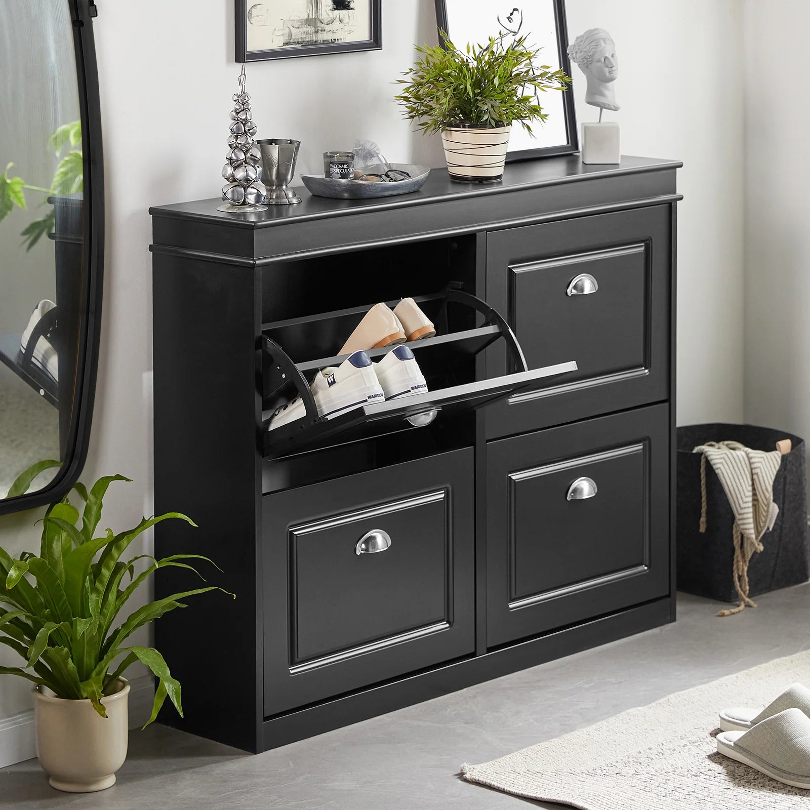 Moderne Og Elegant Skoskab 105 24 82 Cm Sort