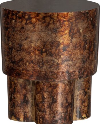 Sidebord Woood Exclusive Ariel   Brun Aluminium Småbord Med Ru Messingfinish H42ã B36ã D36 Cm