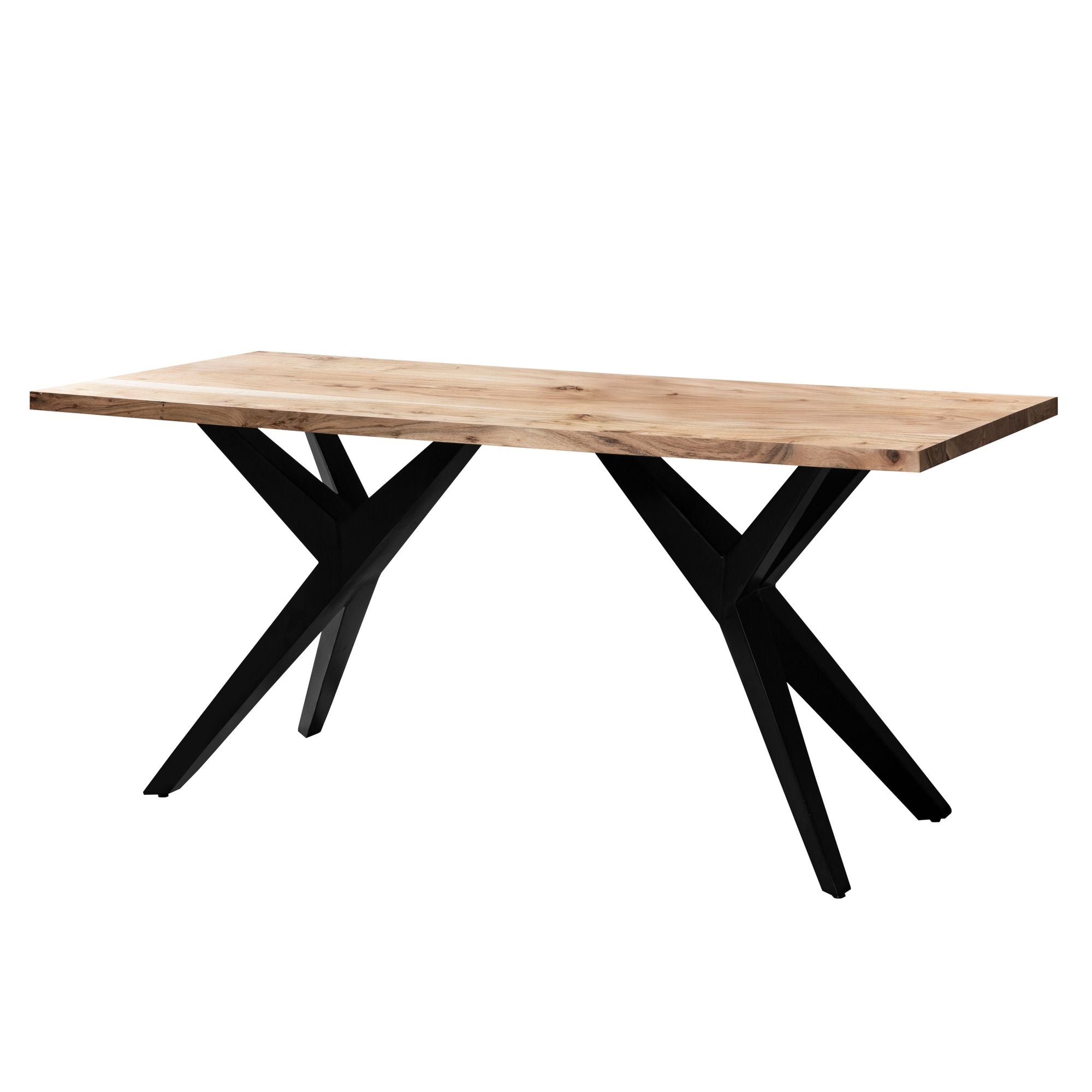 Skrivebord 160x80x76 Cm Computerbord Massivt Akacietræ Loftstil