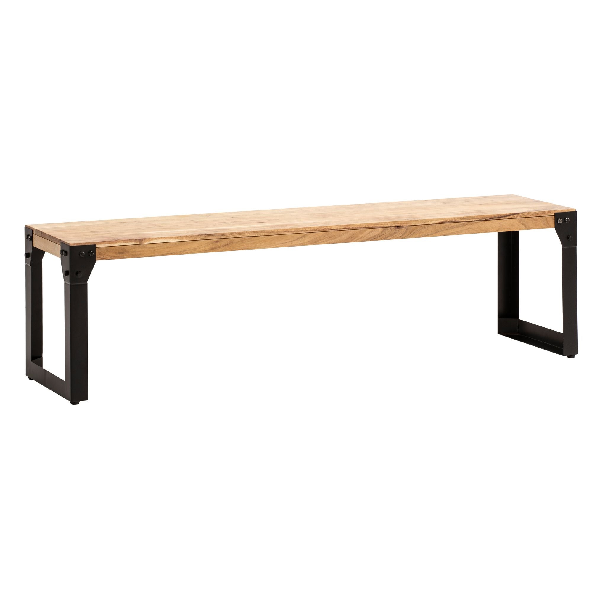 Spisebænk 120x40x45 Cm Akacie Massivt Træ Metal Industriel