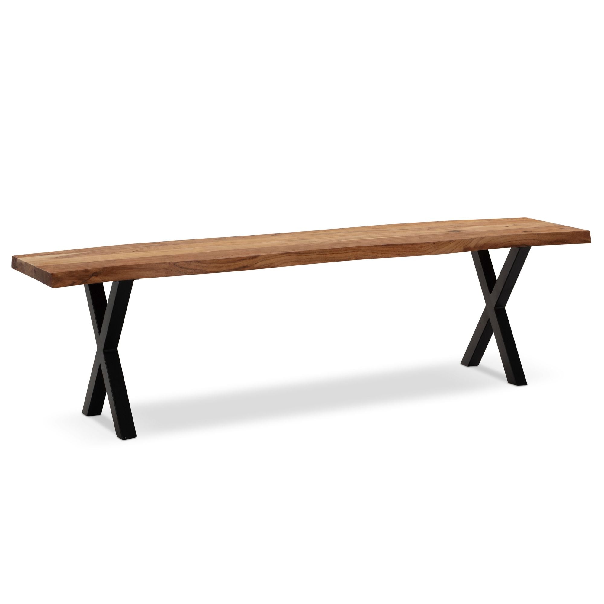 Spisebænk 160x40x45 Cm Akacie Massivt Træ Metal Med Trækant