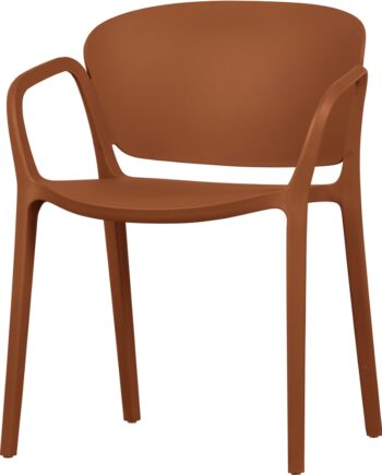 Spisebordsstol Med Armlæn Woood Bent Spisestol  Terrakotta Plastik Stabelbar