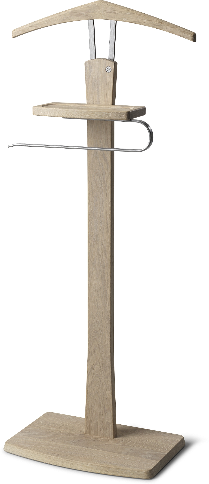 Stumtjener Oscarssons Möbel Zeve   Hvidolieret Egetræ   Minimalistisk Entrémøbel Med Bøjlestang   Hylde H108   B40   D27 Cm