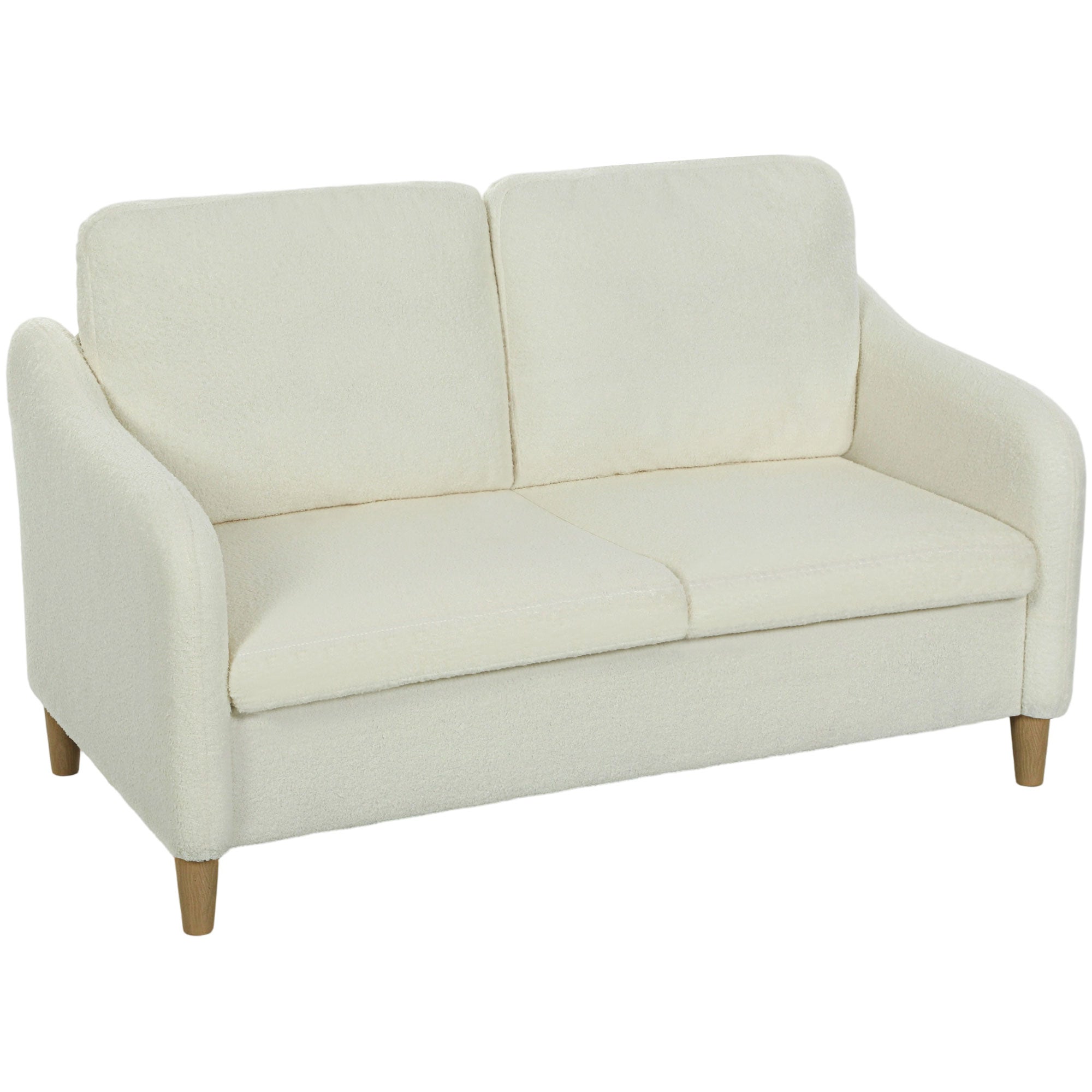 -personers Sofa Lille Sofa Med Sherpa Fleece-look 137 Cm Til Stuen Cremehvid