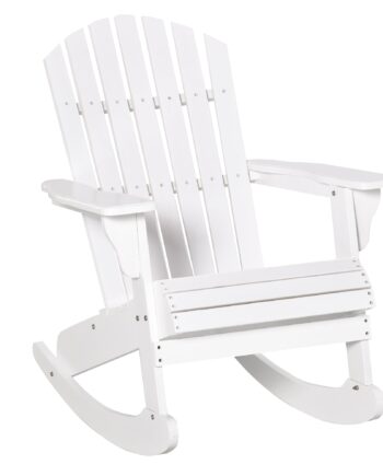 Adirondack Havestol  Gyngestol  Havelænestol  Havemøbler  Balkonstol  Hvid  77   94   97 Cm