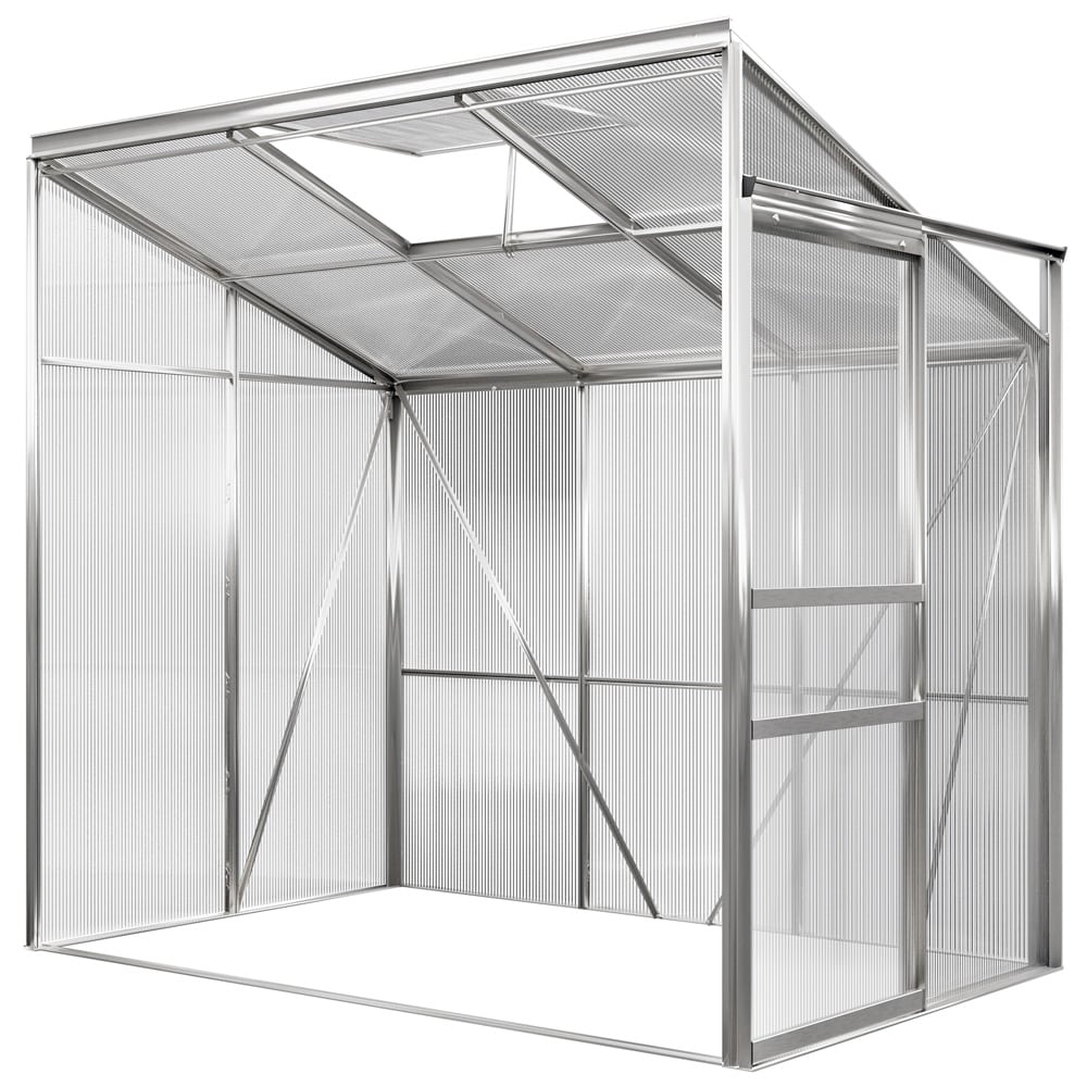Alu Sidedrivhus Med Vindue 190x122x202 Cm