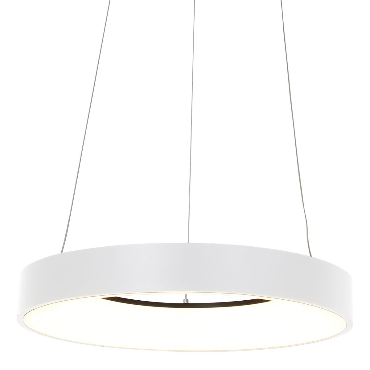 Anillo Loftlampe Med En Ring Af Metal Og Glas    Slags Finish Metal Hvid